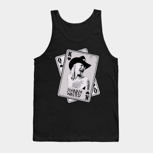 Retro Johnny Winter Card Style Tank Top by Slepet Anis